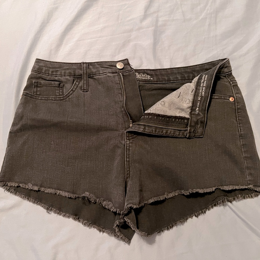 Black jean shorts